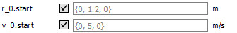 The initialization tab of the parameter dialog